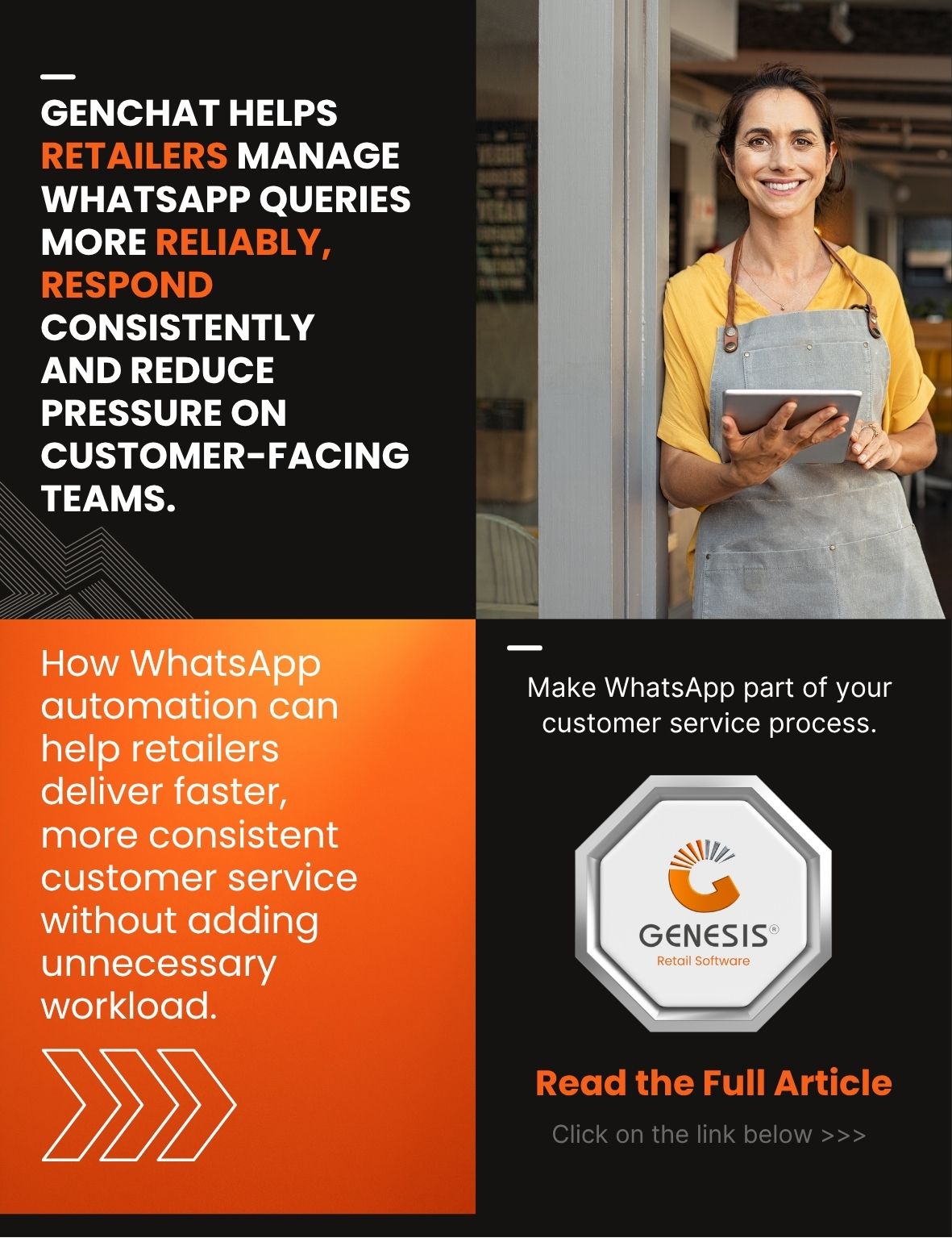 WhatsApp customer support for retailers using GenChat to reduce missed customer queries